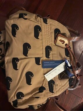 Dooney & Bourke Tan and Black Martina Sport Duck Handbag